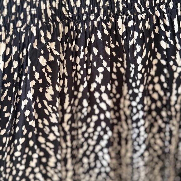 XIX Palms I Ibiza Country Midi Black Cream Pattern Dress I Size XS - Picture 5 of 6